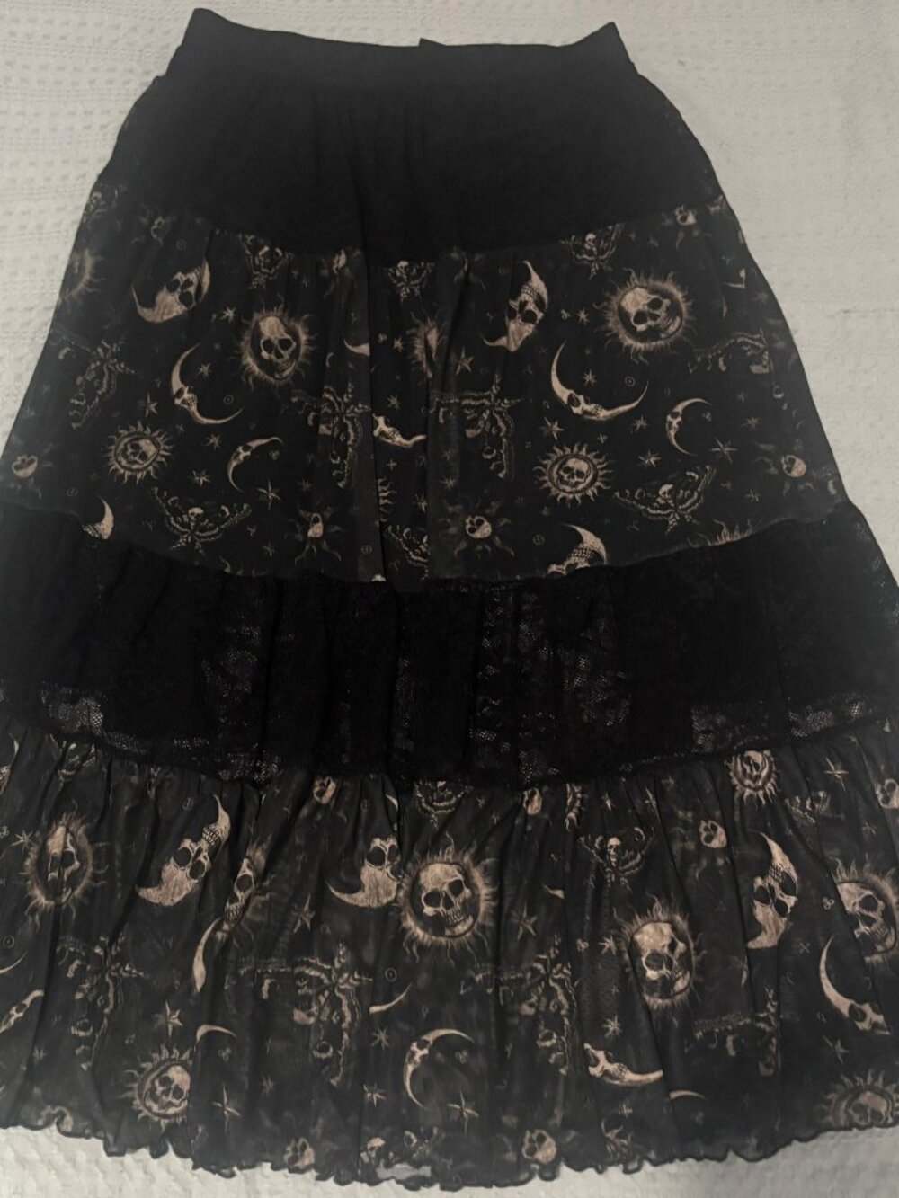 Hot Topic Lace Tiered Midi Skirt